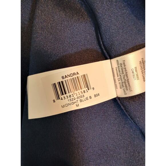 Dress the Population Gown Women Medium Blue Sandra Stretch Crepe Mermaid V Neck - Picture 12 of 12